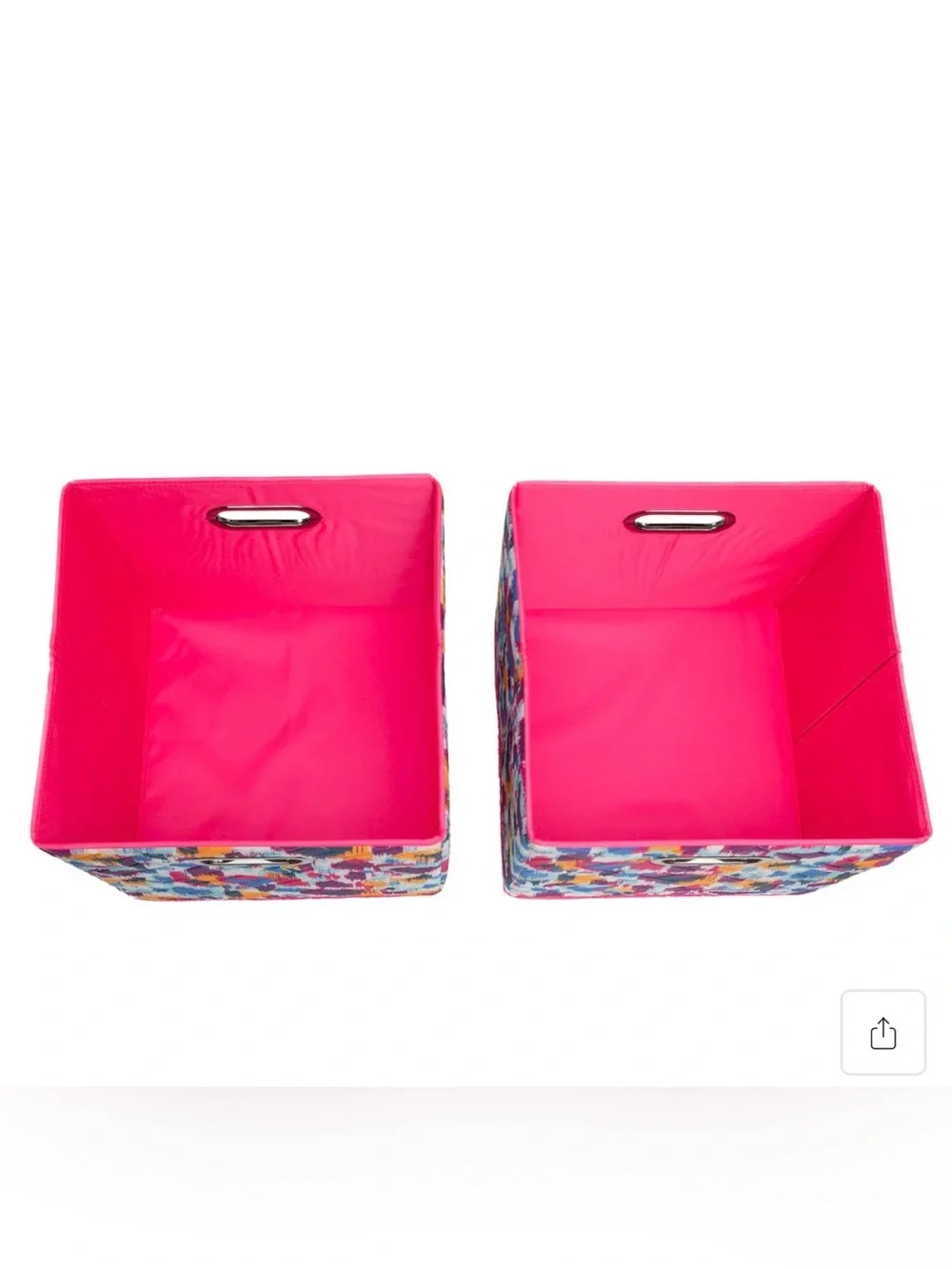 Lug Cargo 2pc Collapsible Bins NWT Heart Ikat Multi